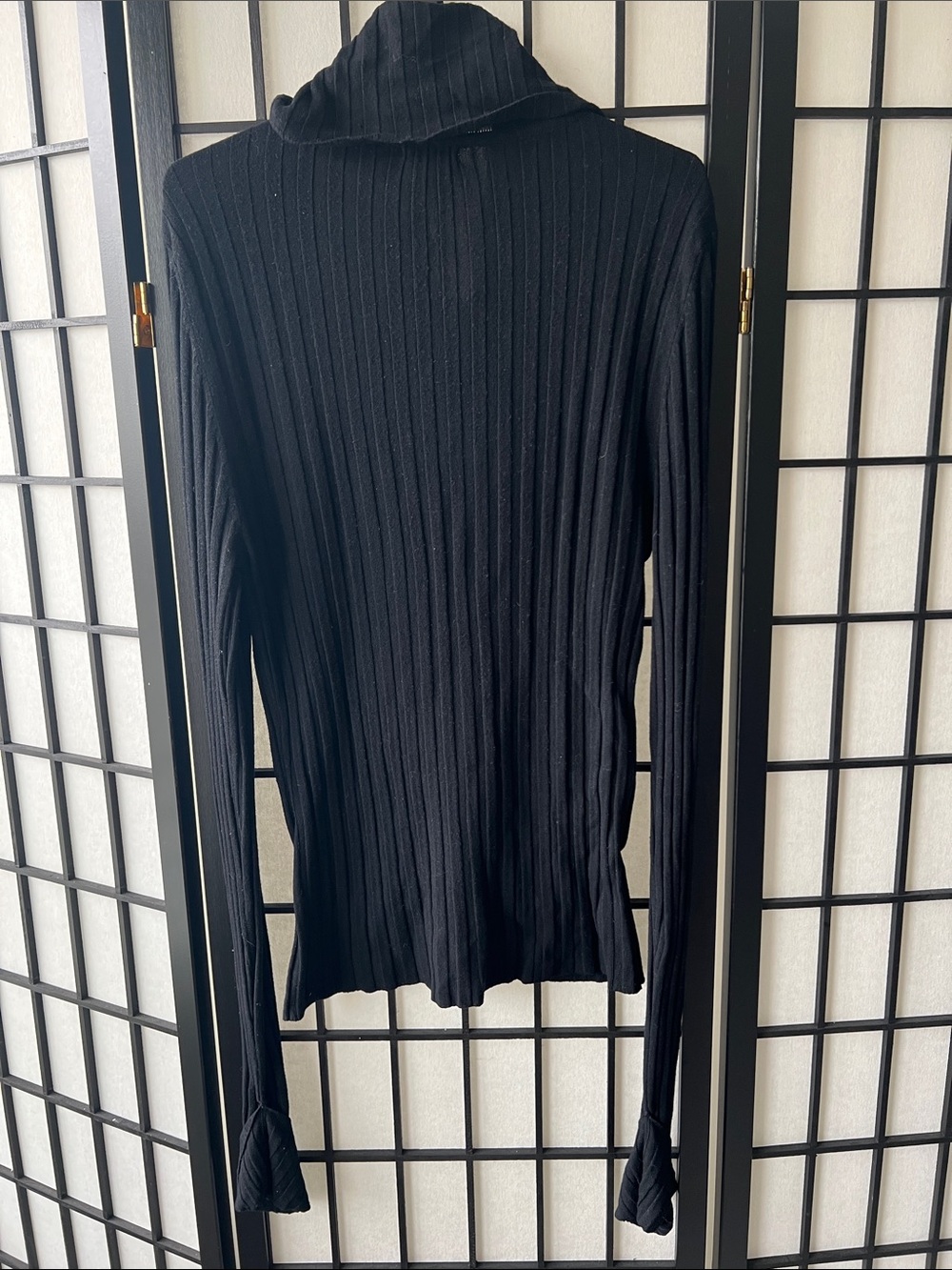 Black Ribbed Zip-Front Jacket - Picture 2 of 2
